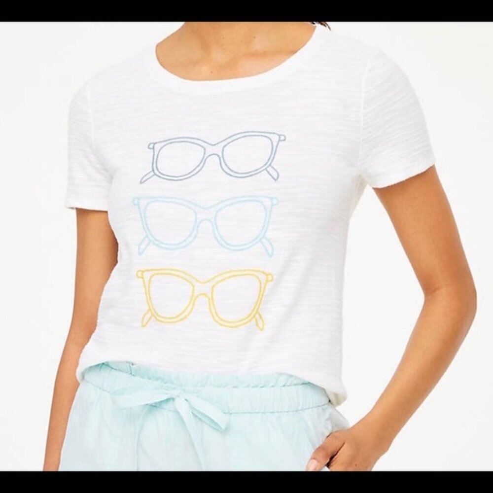 Loft Novelty Glasses Knit Top Sz S